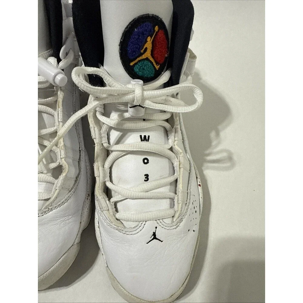 Nike‎ Air Jordan 6 Rings Youth Kids Size 7Y Confetti White 323419-100